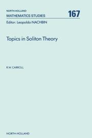 Cover of: Topics in soliton theory