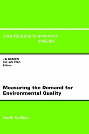 Cover of: Measuring the demand for environmental quality