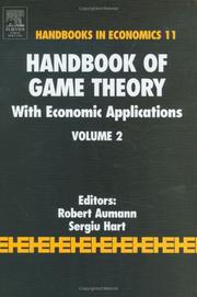 Cover of: Handbook of Game Theory with Economic Applications Volume 2 (Handbooks in Economics) by 
