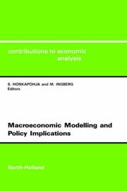 Cover of: Macroeconomic modelling and policy implications: in honour of Pertti Kukkonen