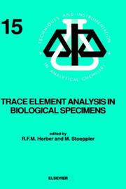 Cover of: Trace element analysis in biological specimens