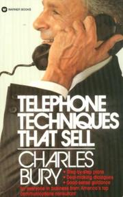 Cover of: Telephone Techniques That Sell by Charles Bury