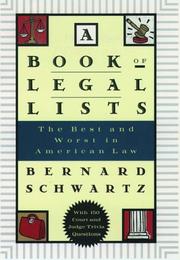 Cover of: A book of legal lists: the best and worst in American law, with 100 court and judge trivia questions