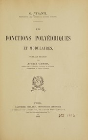 Les fonctions polyédriques et modulaires by G. Vivanti