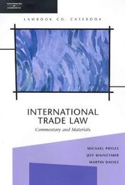 Cover of: International trade law by Michael Charles Pryles