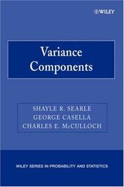 Cover of: Variance Components (Wiley Series in Probability and Statistics) by Shayle R. Searle, George Casella, Charles E. McCulloch