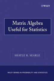 Cover of: Matrix Algebra Useful for Statistics by Shayle R. Searle