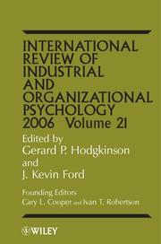 Cover of: International Review of Industrial and Organizational Psychology, 2006 (International Review of Industrial and Organizational Psychology) by 