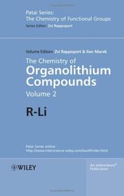 Cover of: The Chemistry of Organolithium Compounds, The Chemistry of Organolithium Compounds (Chemistry of Functional Groups)