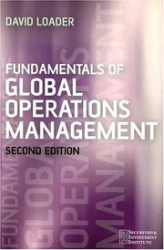 Cover of: Fundamentals of Global Operations Management (Securities Institute)