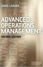 Cover of: Advanced Operations Management (Securities Institute)
