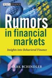 Cover of: Rumors in Financial Markets by Mark Schindler