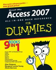 Cover of: Access 2007 All-in-One Desk Reference For Dummies (For Dummies (Computer/Tech)) by Alan Simpson, Margaret Levine Young, Alison Barrows, April Wells, Jim McCarter