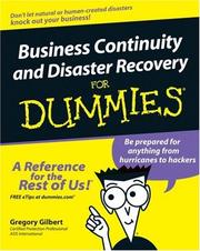 Cover of: Disaster Recovery Planning For Dummies