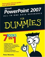 Cover of: PowerPoint 2007 All-in-One Desk Reference For Dummies (For Dummies (Computer/Tech)) by Peter Weverka