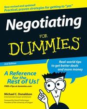 Cover of: Negotiating For Dummies by Michael C. Donaldson