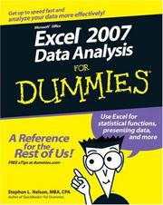 Cover of: Excel 2007 Data Analysis For Dummies