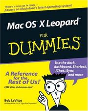 Cover of: Mac OS X Leopard For Dummies (For Dummies (Computer/Tech)) | Bob LeVitus