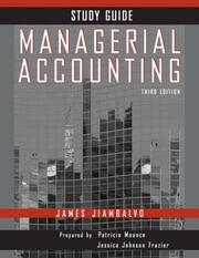 Cover of: Managerial Accounting, Study Guide