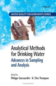 Cover of: Analytical Methods for Drinking Water: Advances in Sampling and Analysis (Water Quality Measurements)