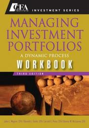 Cover of: Managing Investment Portfolios Workbook: A Dynamic Process (CFA Institute Investment Series)