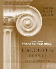 Cover of: Calculus, Student Solutions Manual (Chapters 1 - 12): One and Several Variables