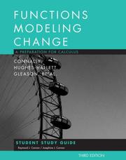 Cover of: Functions Modeling Change, Student Study Guide: A Preparation for Calculus