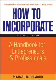 Cover of: How to Incorporate by Michael R. Diamond, Michael R. Diamond