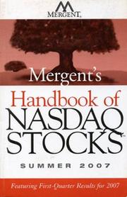 Cover of: Mergent's Handbook of NASDAQ Stocks Summer 2007: Featuring First-Quarter Results for 2007 (Mergent's Handbook of Nasdaq Stocks)