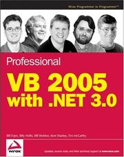 Cover of: Professional VB 2005 with .NET 3.0 (Programmer to Programmer) | Bill Evjen