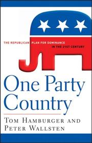 Cover of: One Party Country: The Republican Plan for Dominance in the 21st Century