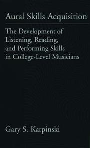Cover of: Aural Skills Acquisition by Gary S. Karpinski