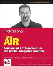 Cover of: Professional AIR: Application Development for the Adobe Integrated Runtime