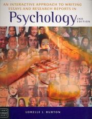 Cover of: Interactive Approach to Writing Essays and Research Reports in Psychology