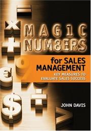Cover of: Magic Numbers for Sales Management: Key Measures to Evaluate Sales Success