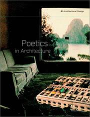 Cover of: Poetics in Architecture (Architectural Design)