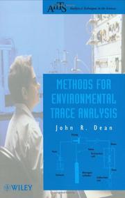 Cover of: Methods for Environmental Trace Analysis (Analytical Techniques in the Sciences (AnTs) *)