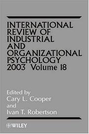 Cover of: International Review of Industrial and Organizational Psychology, 2003 (International Review of Industrial and Organizational Psychology)