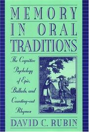 Cover of: Memory in Oral Traditions by David C. Rubin