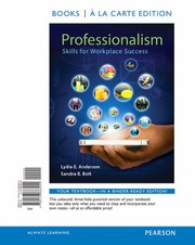 Professionalism by Lydia E. Anderson, Sandra B. Bolt