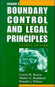 Cover of: Brown's boundary control and legal principles