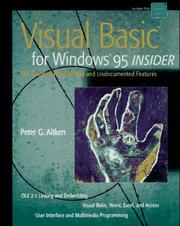 Cover of: Visual Basic for Windows 95 insider by Peter G. Aitken