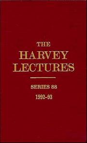Cover of: The Harvey Lectures, Series 88, 1992-1993