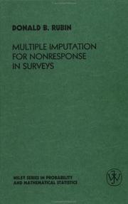 Cover of: Multiple imputation for nonresponse in surveys by Donald B. Rubin