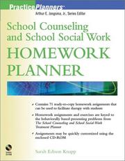 Cover of: School Counseling and School Social Work Homework Planner (Practice Planners) by Sarah Edison Knapp