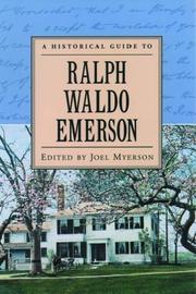 Cover of: A Historical Guide to Ralph Waldo Emerson (Historical Guides to American Authors) (Historical Guides to American Authors)