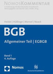 Cover of: Burgerliches Gesetzbuch : Allgemeiner Teil - EGBGB: Band 1