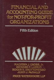 Cover of: Financial and accounting guide for not-for-profit organizations