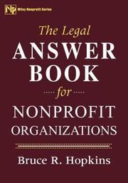 Cover of: The legal answer book for nonprofit organizations by Bruce R. Hopkins