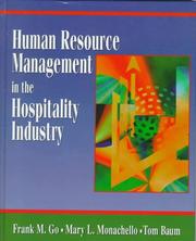 Cover of: Human resource management in the hospitality industry